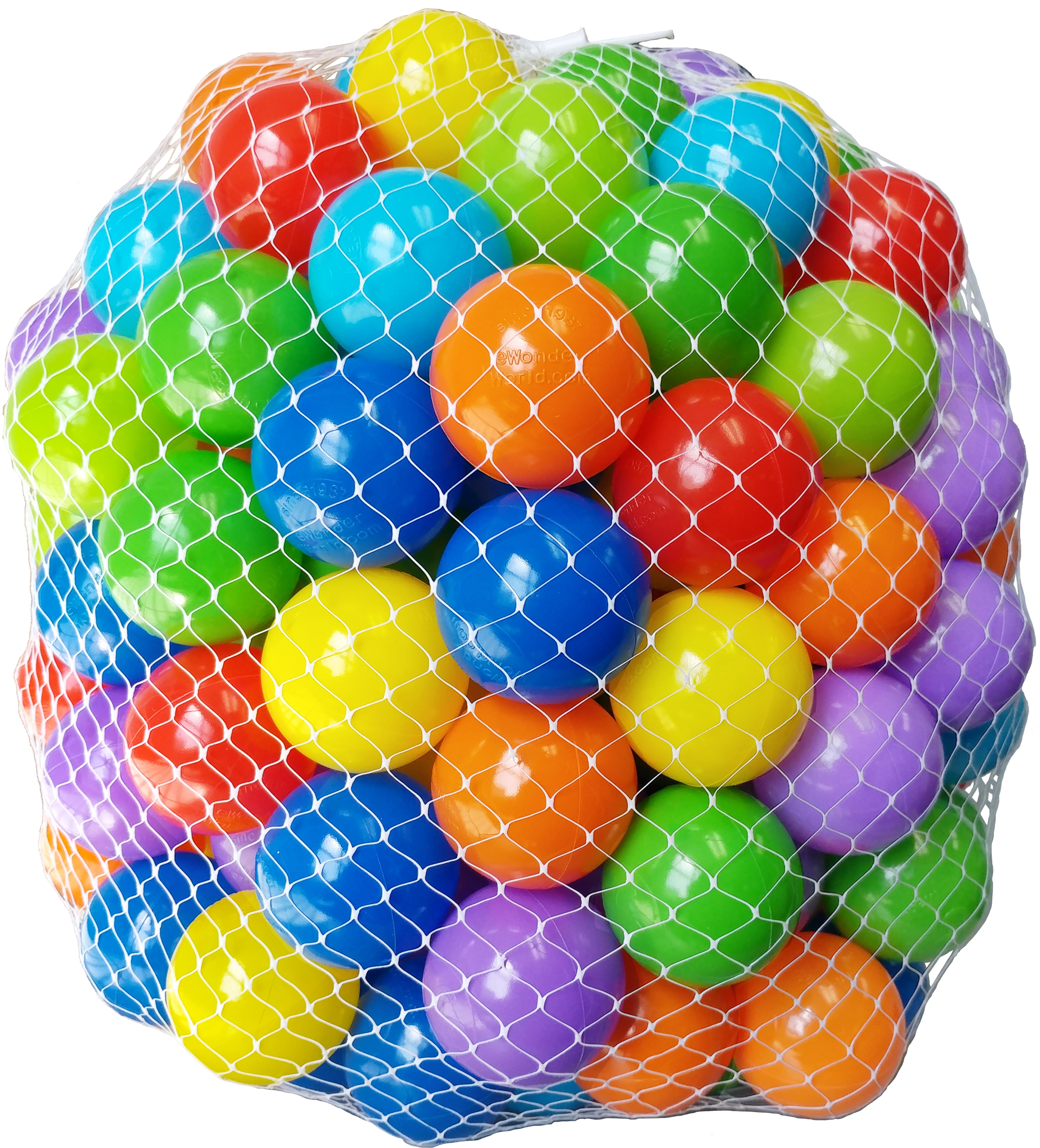 Franklin Sports Ball Pit Balls 100 pack BPA Free Phthalate Free 6 Colors Included With A Reusable Mesh Drawstring Bag Crush Proof Non-PVC Plastic