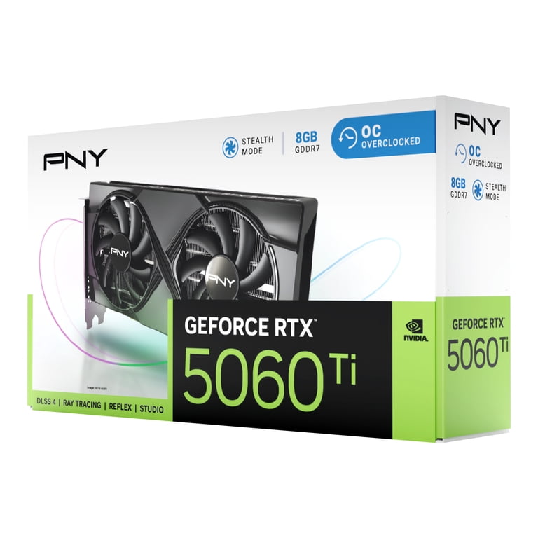 PNY NVIDIA GeForce RTX™ 5060 Ti OC Dual Fan, Graphics Card 8GB