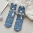 thumbnail image 3 of Wensltd Women Cute Socks Thick Warm Plush Socks Soft Cozy Winter Thermal Comfortable Indoor Floor Socks Blue, 3 of 3