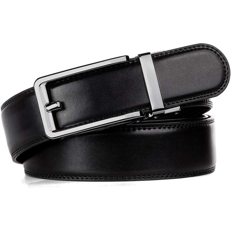 Founders & C Men's Leather Ratchet Comfort Click Belt Dress with