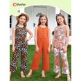 thumbnail image 3 of PatPat Girls Pants Sleeveless Wide Leg Jumpsuit Casual One Piece Romper 8-9 Years, 3 of 10