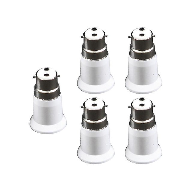 Adaptador de portalámparas B22 a E27 (5 unidades), extensor de portalámparas, de bayoneta a tornillo, soporte adaptador para bombilla.