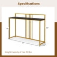 thumbnail image 3 of Costway 47" Long Entryway Table with Baffle Home Golden Metal Frame Foyer Table Faux Marble Black, 3 of 10