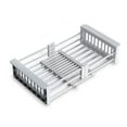 thumbnail image 1 of Mistaha Retractable Drain Basket with Armrest Stainless Steel Drying Dish Rack Kitchen Sink Storage Basket Over The Sink Dish Drying Rack, 1 of 8