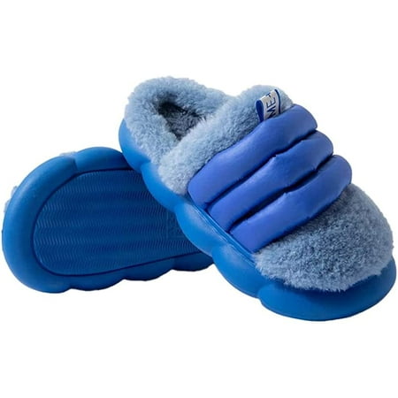 

CoCopeaunts Fuzzy House Slippers for Women Men Faux Fur Plush House Shoes Thick Warm Memory Foam House Slipper with Non-Slip Sole