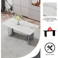 thumbnail image 6 of Sumdeal Luxury Faux Marble Dining Table for 6, 63" Rectangular Kitchen Table with Polished Silver Pedestal Base for 4-6 People in Kitchen Dining Room, 6 of 9