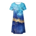 thumbnail image 4 of Robe Maxi pour Femmes Été Bohème à Imprimé à Manches Courtes Robe de Plage Robe Longueur Genou Robe à Manches Courtes en Liquidation, 4 of 5