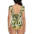 thumbnail image 6 of Yiaed Dinosaur Print Women's Ruffled One Piece Swimsuit V Neck Swimwear Slimming Monokini for Woman-XX-Large, 6 of 8