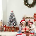 thumbnail image 7 of Pre-Lit Artificial Christmas Tree, Premium Hinged Design,Snow Flocked Full Prelighted Xmas Tree,Foldable Metal Stand, Party Decoration for Xmas Holiday, Green & White, 7 of 7