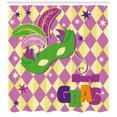 thumbnail image 3 of Ambesonne Mardi Gras Shower Curtain, Stars Graphic, 69"Wx84"L, Pink Yellow Green, 3 of 3