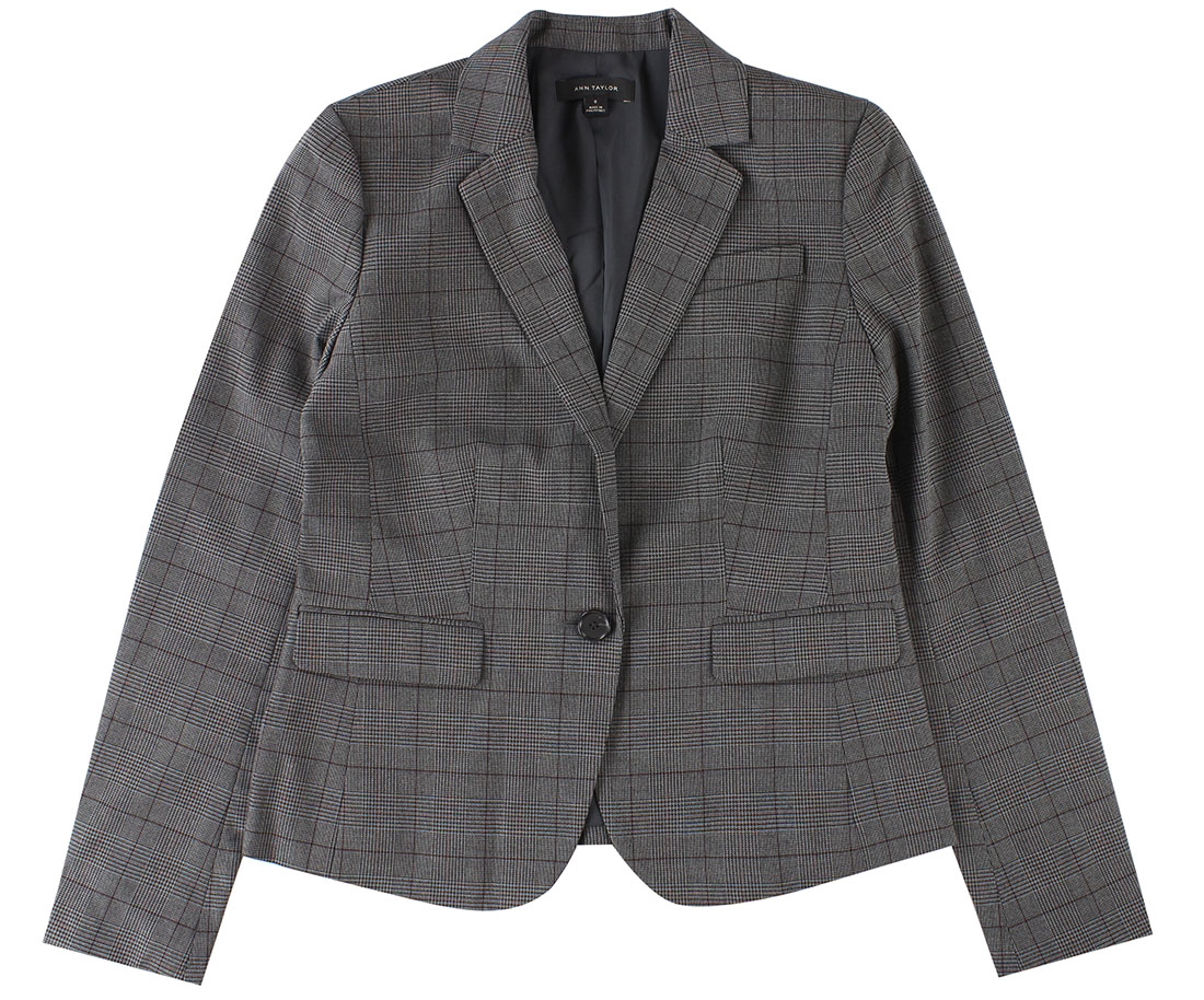 Ann Taylor Double Breast Button Down Blazer Womens Blazers Size 0, Color: Charcoal, Women's, Gray