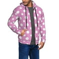 thumbnail image 2 of Goofa Purple And White Polka Dot Pattern Mens Full-zip Hoodie, Zip-up Pullover Hooded Sweatshirt, Kangaroo Pocket Hoodie Ideal for Daily Wear, Travel, and Home-, 2 of 5