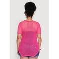 thumbnail image 5 of Womens Plus Size Stylish Fishnet Hanky Hem Blouse, 5 of 5