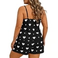 thumbnail image 3 of FchengtaiS Women's Plus Size Pajama Set Heart Print Loungewear Cami Top and Shorts Sleepwear Lounge Summer Pjs, 3 of 7