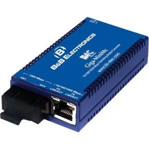 J5 Gigabit Ethernet B+B Smallest, Most Reliable Gigabit Switching Media Converter - 1 x Network (RJ-45) - 1 x SC Ports - Multi-mode - Gigabit Ethernet - 1000Base-TX, 1000Base-SX - External, Rail-mountable, Wall Moun ()