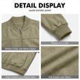 thumbnail image 6 of Rexolia Mens Cotton Jacket Lightweight Full Zip Windproof Stand Collar with Pockets Outdoor Hiking Fall Army Green L, 6 of 7