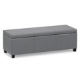 thumbnail image 2 of Avalon 48" W Rectangle Storage Ottoman Bench in Stone Gray Faux Leather, 2 of 13