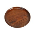 thumbnail image 2 of 2X Tableware Household Smooth Wooden Bread Dish Tray Kitchen Utensils Seasoning Plate Round, 2 of 7
