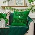 thumbnail image 4 of ST Patricks Day Polka Dots Lucky Clover Truck Hello Shamrocks Throw Pillow Covers, 16 x 16 Inch Buffalo Plaid Bow Tie Decoration for Sofa Couch Set of 4, 4 of 6