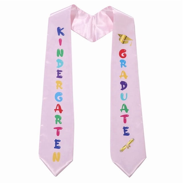 Season Of Graduation Children's Ribbon Etiquette Shoulder Belt Preschool Kindergarten Graduation Print Honor Award Silk Shawl