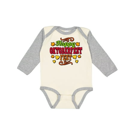 

Inktastic Happy Oktober Fest with Leaves Gift Baby Boy or Baby Girl Long Sleeve Bodysuit