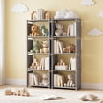 thumbnail image 3 of HONEIER Bookshelf, 4-Tier Storage Shelf, Narrow Bookcase Organizer for Bedroom Living Room Office, Gray, 3 of 9