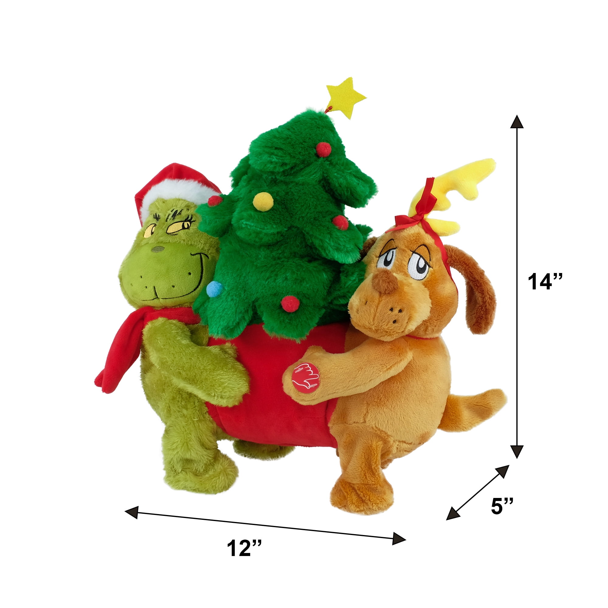 Animated Grinch & Max Stealing Plush with Music and Motion