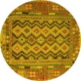 thumbnail image 1 of Ahgly Company Machine Washable Indoor Round Southwestern Yellow Country Area Rugs, 5' Round, 1 of 4