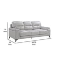 thumbnail image 5 of Mica 89 Inch Sofa- Light Gray Top Grain and Faux Leather- Black Metal Legs, 5 of 9