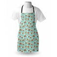 thumbnail image 4 of Fox Apron, Winter Themed Repetitive Pattern of Wild Animal Pine Trees, Unisex Kitchen Bib with Adjustable Neck for Cooking Gardening, Adult Size, Seafoam Pale Vermilion, by Ambesonne, 4 of 4