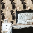 thumbnail image 5 of Boho Peel and Stick Wallpaper Goat Floral Black White Goats Blossoms Wall Mural 23.6in x 9.8ft Self Adhesive Removable Wall Paper Renter Friendly Wallpaper for Bedroom Kitchen Farm, 5 of 8