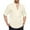Khaki, variant on jsaierl Mens Cotton Linen Shirts Summer Casual Button Up Henley Shirt Solid Roll Up Long Sleeve Slim Top Lightweight Shirt