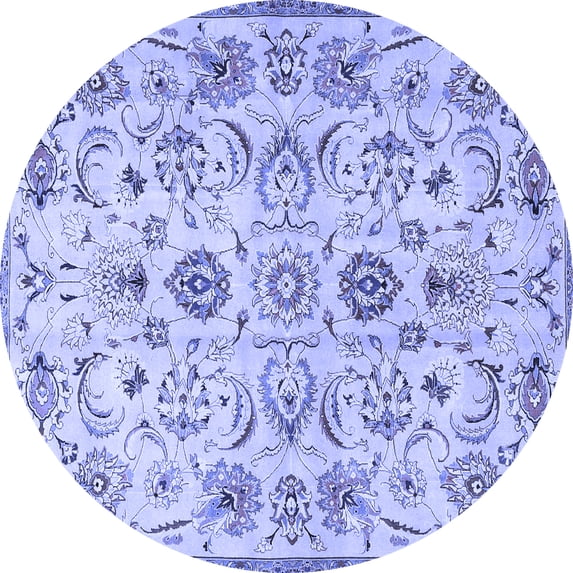 Ahgly Company Indoor Round Persian Blue Traditional Area Rugs, 3' Round