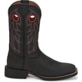 thumbnail image 3 of Justin Men's 11" Bowline Western Boot Broad Square Toe Black 8 EE  US, 3 of 8
