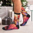 thumbnail image 7 of Pofeuu Colorful Butterfly Cluster Print Crew Socks, Adult Running Hiking Socks for Youth and Adult, 7 of 7