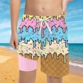 thumbnail image 3 of ZHOGXU Kids Boys Casual Summer Shorts With Inner Drawstring Elastic Waist Cartoon Print Pocket Comfortable Playwear Shorts For Holiday Vacation Beach,Multicolour,5-6Years, 3 of 4