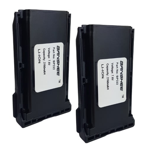2x Pack - Icom BP-232Li Battery - Replacement for Icom BP232N Two-Way Battery