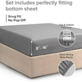 thumbnail image 4 of CGK Linens 400 Thread Count Single Fitted Sheet Only - Queen Size 100% Cotton Sateen Bottom Sheet, Fits Mattress Up To 16", Dark Grey, 4 of 6