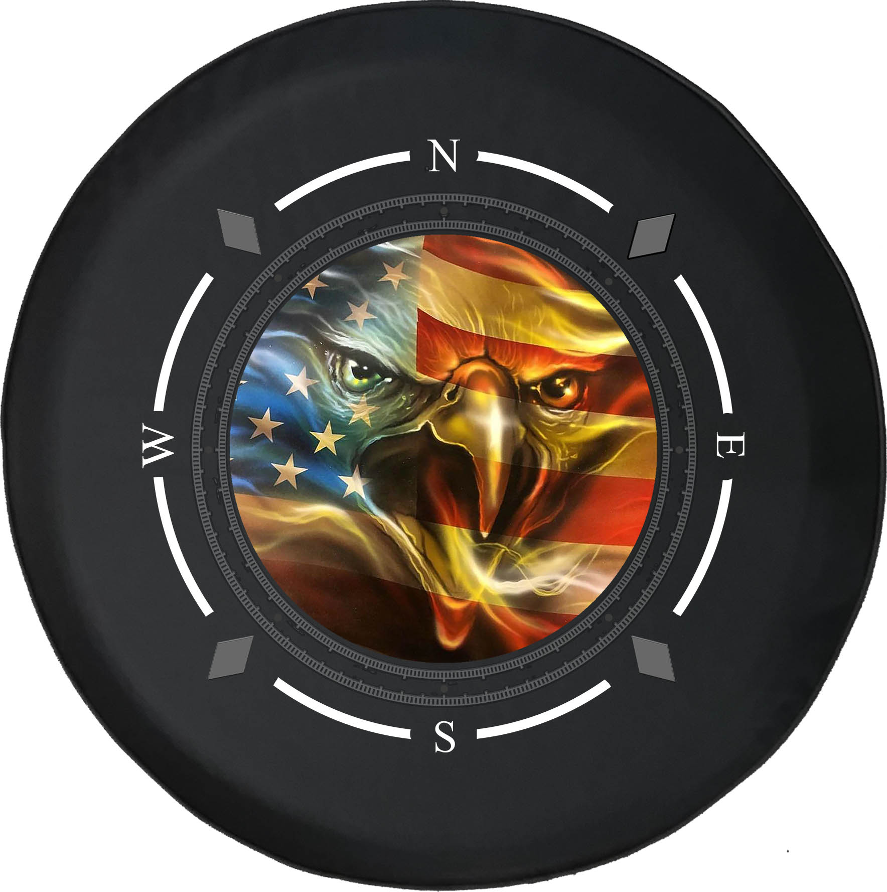 Spare Tire Cover Compass Screaming Bald Eagle American Flag Wheel Covers  Fit for SUV accessories Trailer RV Accessories and Many Vehicles 