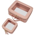 thumbnail image 1 of Bolsas de maquillaje LETGO Clear, aprobadas por la TSA, artículos de tocador con cremallera, color nude, 1 of 8