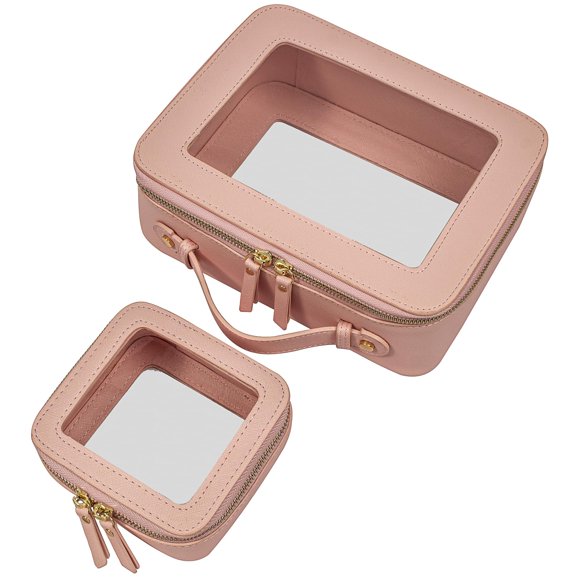 Bolsas de maquillaje LETGO Clear, aprobadas por la TSA, artículos de tocador con cremallera, color nude