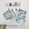 thumbnail image 5 of Palm Trees Blue Wavy Apron Set with Oven Mitts Pot Holders Set of 5 Kitchen Stuff Accessories, 5 of 6