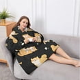 thumbnail image 5 of Oversized Wearable Blanket Hoodie,Shiba Inu Sherpa Blanket Hoodie with Super Pockets,Super Warm Fuzzy Pullover for Women & Men, 5 of 6
