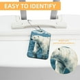thumbnail image 3 of Polar Bear Square PU Leather Luggage Tags, 2 Pack, with Privacy Cover and Stainless Steel Ring - Suitable for Travel, Backpack, Handbag - Bag Tags, Handbag Tags, 3 of 7