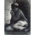 thumbnail image 2 of Seurat, Georges 19x24 Black Modern Framed Museum Art Print Titled - A Young Man Crouching, 2 of 4