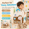 thumbnail image 7 of Lomyolo Kids Backpack for Girls 3-8, Small School Backpack for Preschool Kindergarten, Lightweight Toddler Backpack with Cartoon Patterns, Oxford Bookbag for Travel-BROWN, 7 of 7