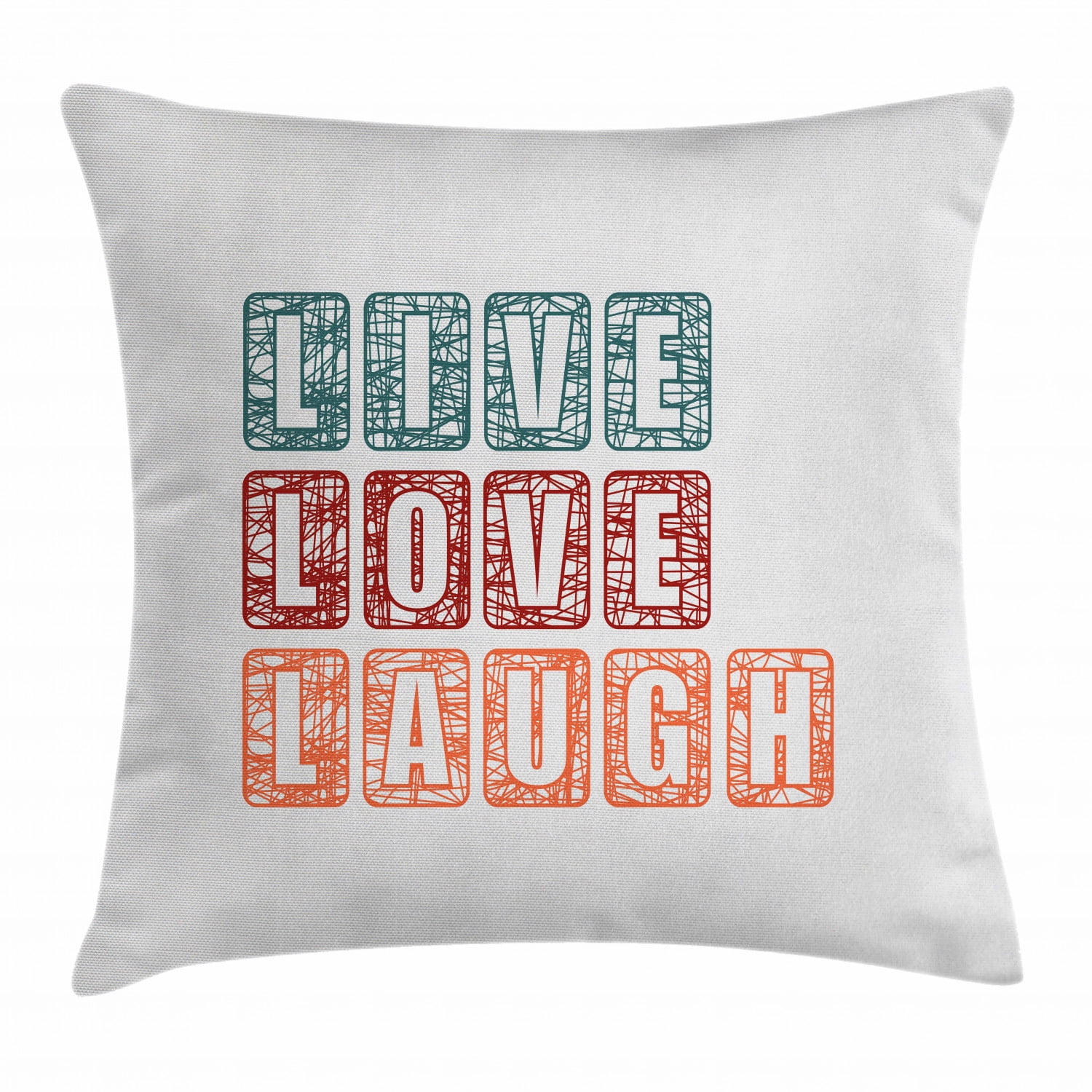 Live Laugh Love Throw Pillow Cushion Cover, Calligraphy Quote