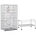thumbnail image 3 of Yaheetech 69''H Extra Large Rolling Metal Pet Cage with Detachable Stand, White, 3 of 7