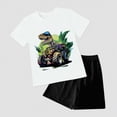 thumbnail image 2 of HCNTES Toddler Baby Boy Dinosaur Summer Outfit Cute T-Shirt Shorts Set 6 12 18 Months 2T 3T 4T 5T 6T Summer Outdoor Clothes for kids(L01-White,6-7 Years), 2 of 4
