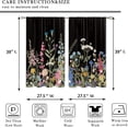 thumbnail image 2 of Rustic Black Floral Kitchen Curtains Flower Botanical Small Window Treatment Wildflower Spring Cafe Short Window Curtains for Bathroom Dining Laundry Room Leaf Treatment Drapes 27.5x39 inch, 2 of 6